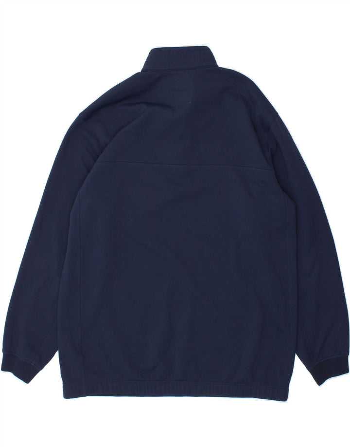 NIKE Mens Zip Neck Sweatshirt Jumper UK 46/48 XL Navy Blue Polyester Vintage Nike and Second-Hand Nike from Messina Hembry 