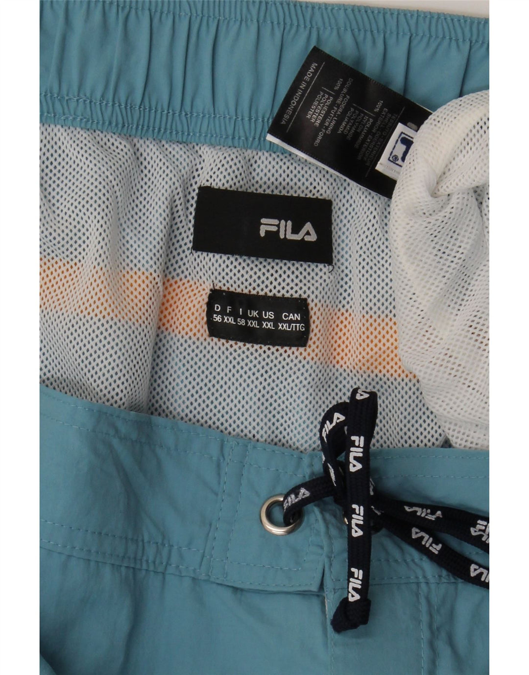 Мужские шорты для плавания Fila 2XL, синие, полиамид с цветными блоками
