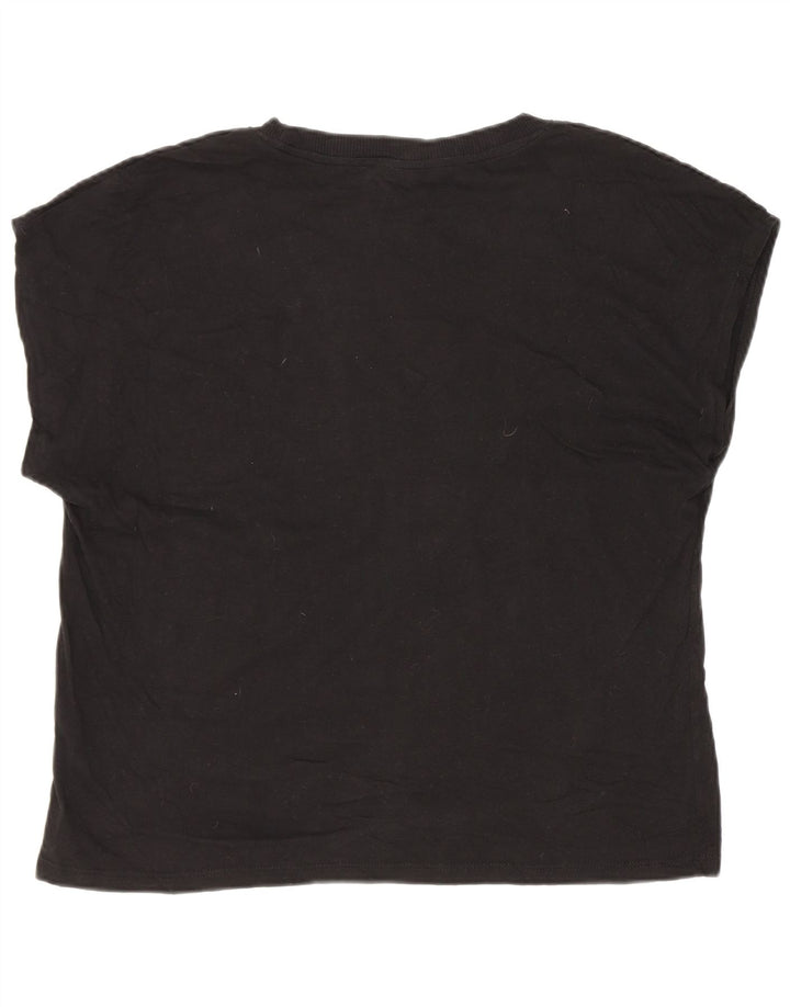 Женская футболка Zara Top UK 14, средний черный хлопок