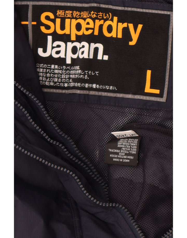 Женская дождевик Superdry UK 16, большой темно-синий, нейлон