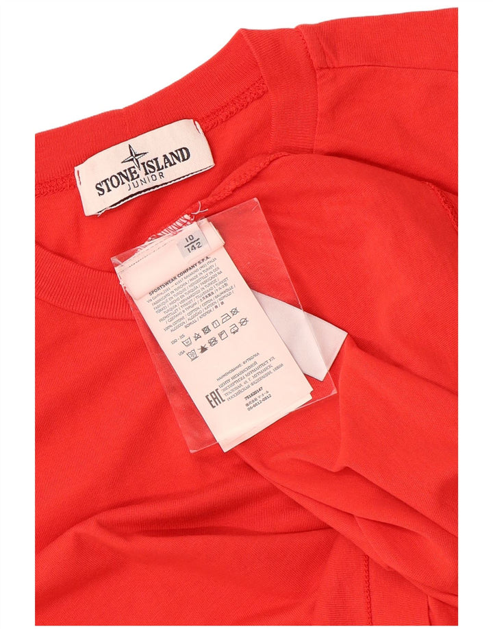 Футболка Stone Island для мальчиков, 9-10 лет, красный хлопок
