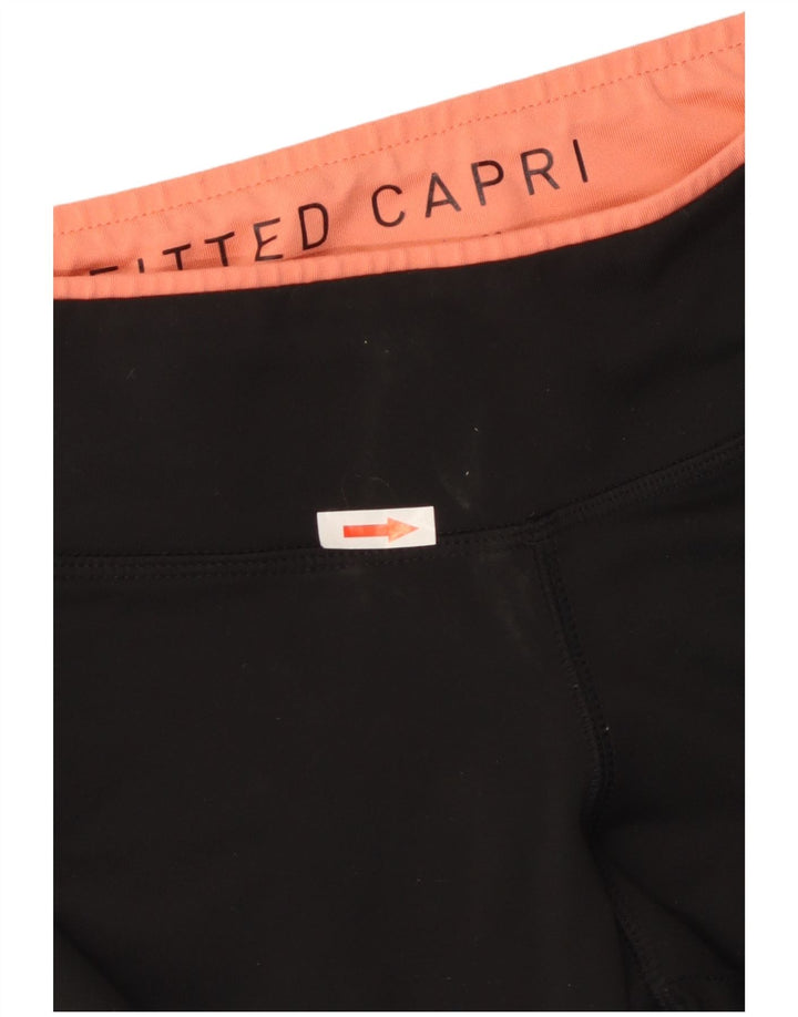 Женские облегающие леггинсы-капри Reebok UK 14, средний черный полиэстер