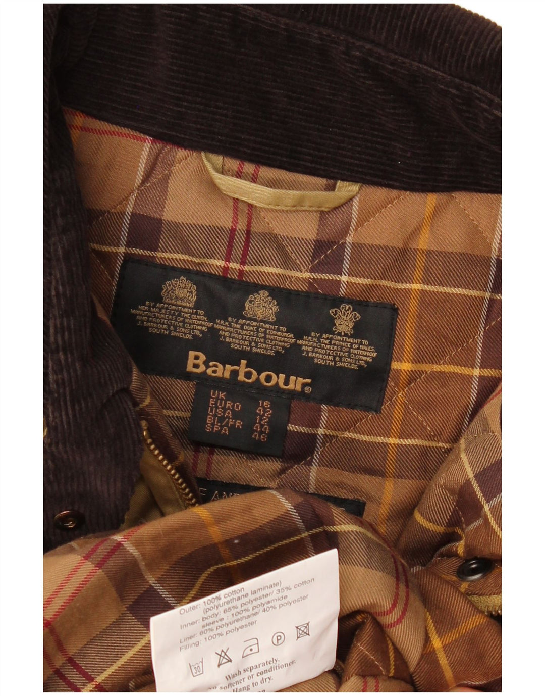 Женское пальто BARBOUR UK 16, большой размер, цвет хаки, хлопок