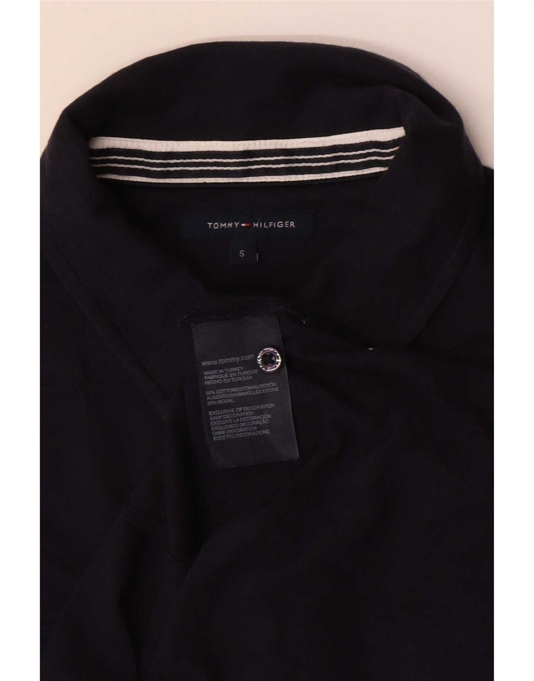 Женская пуловерная рубашка Tommy Hilfiger UK 10, маленькая, темно-синяя, хлопковая
