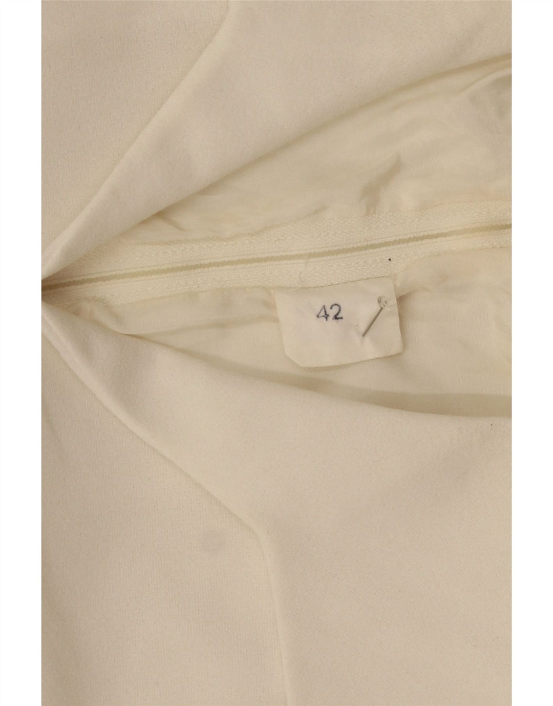 Винтажное женское платье А-силуэта IT 42, средний белый цветочный полиэстер