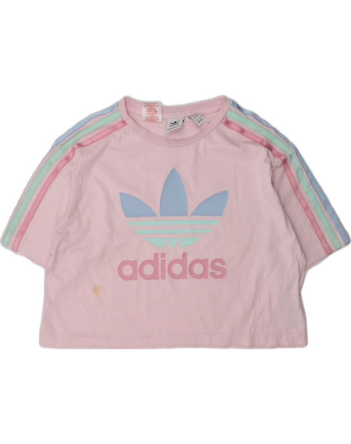 ADIDAS Girls Graphic T-Shirt Top 11-12 Years  Pink Cotton | Vintage Adidas | Thrift | Second-Hand Adidas | Used Clothing | Messina Hembry 