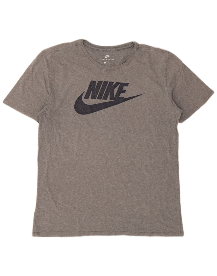 Мужская футболка с рисунком Nike Athletic Cut, большая серая в крапинку