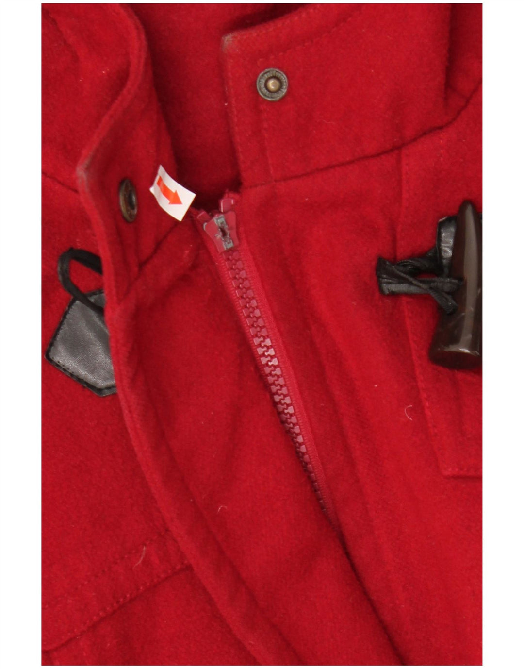 Винтажный женский дафлкот с капюшоном IT 54/56 3XL Красный полиэстер