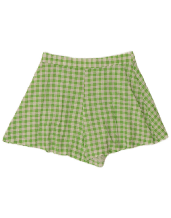 Женские повседневные шорты Zara среднего размера W28 в зеленую клетку