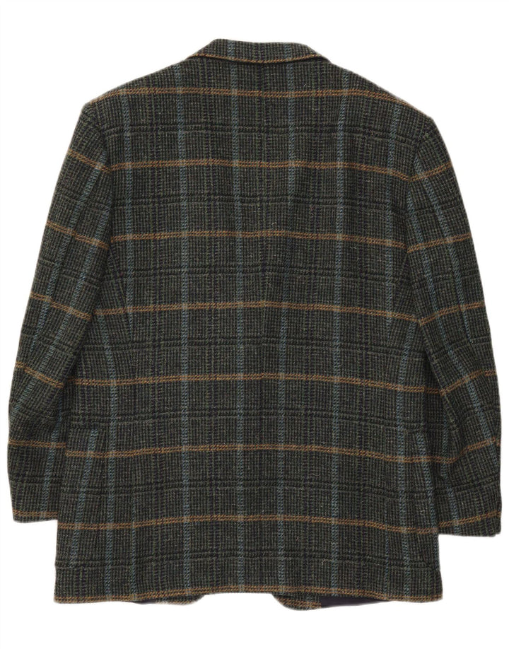 Мужской пиджак на 2 пуговицах Nino Cerruti IT 54 2XL, зеленая шерсть в клетку