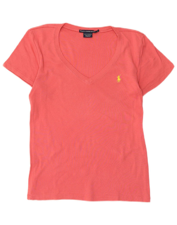 Женская футболка Ralph Lauren Top UK 14, большой розовый хлопок
