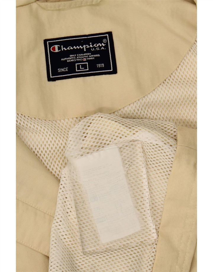CHAMPION Mens Tracksuit Top Jacket Large Beige Polyester Vintage Champion and Second-Hand Champion from Messina Hembry 