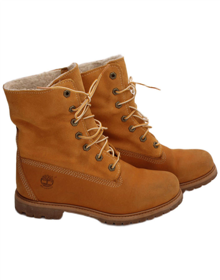 Женские кожаные ботинки Timberland из овчины, британский размер 5,5, коричневые кожаные