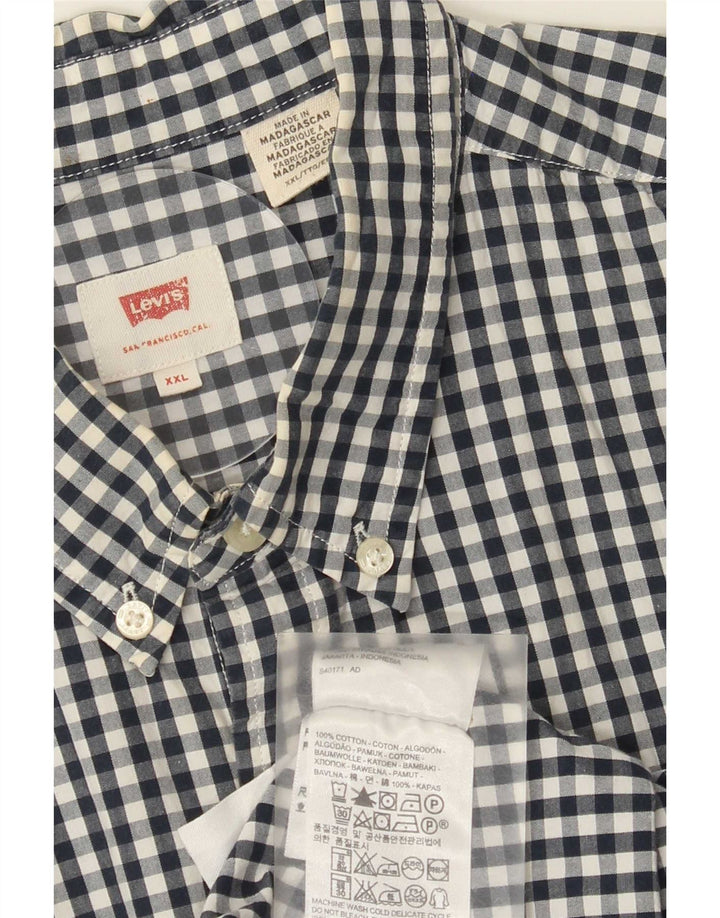 Мужская рубашка Levi's 2XL Темно-синяя, хлопок в мелкую клетку