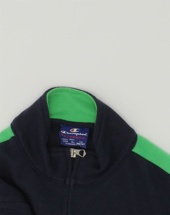 CHAMPION Boys Tracksuit Top Jacket 13-14 Years XL  Navy Blue Colourblock | Vintage Champion | Thrift | Second-Hand Champion | Used Clothing | Messina Hembry 