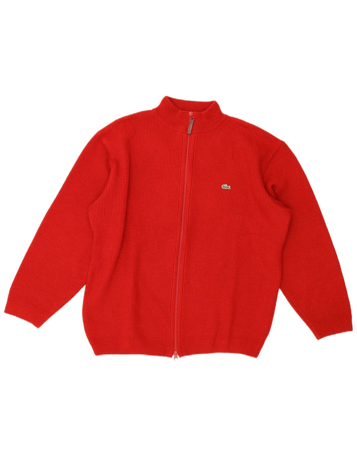 Мужской кардиган Lacoste, размер 6 XL, красная шерсть
