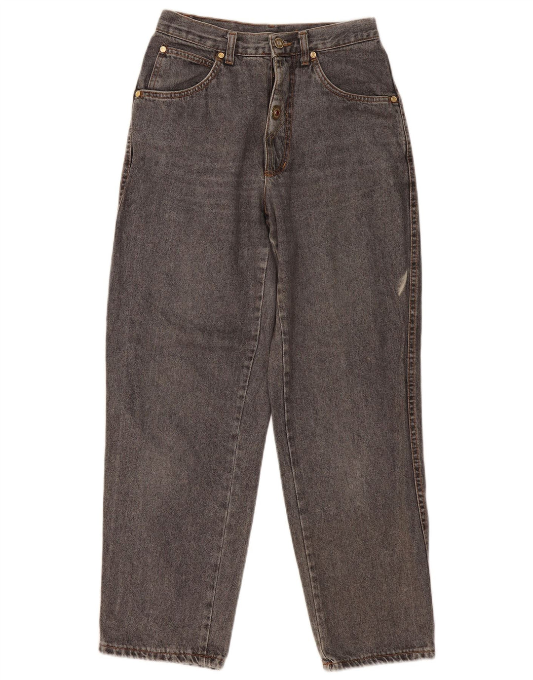 Винтажные женские зауженные джинсы с высокой талией IT 46, большие W28 L29, серый хлопок