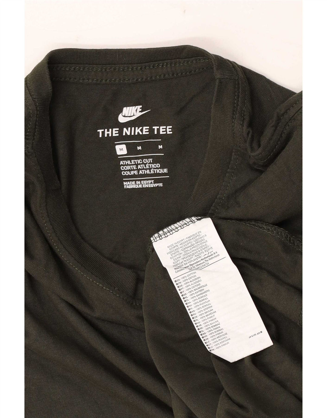 Мужская футболка спортивного кроя Nike, хлопковый топ среднего зеленого цвета
