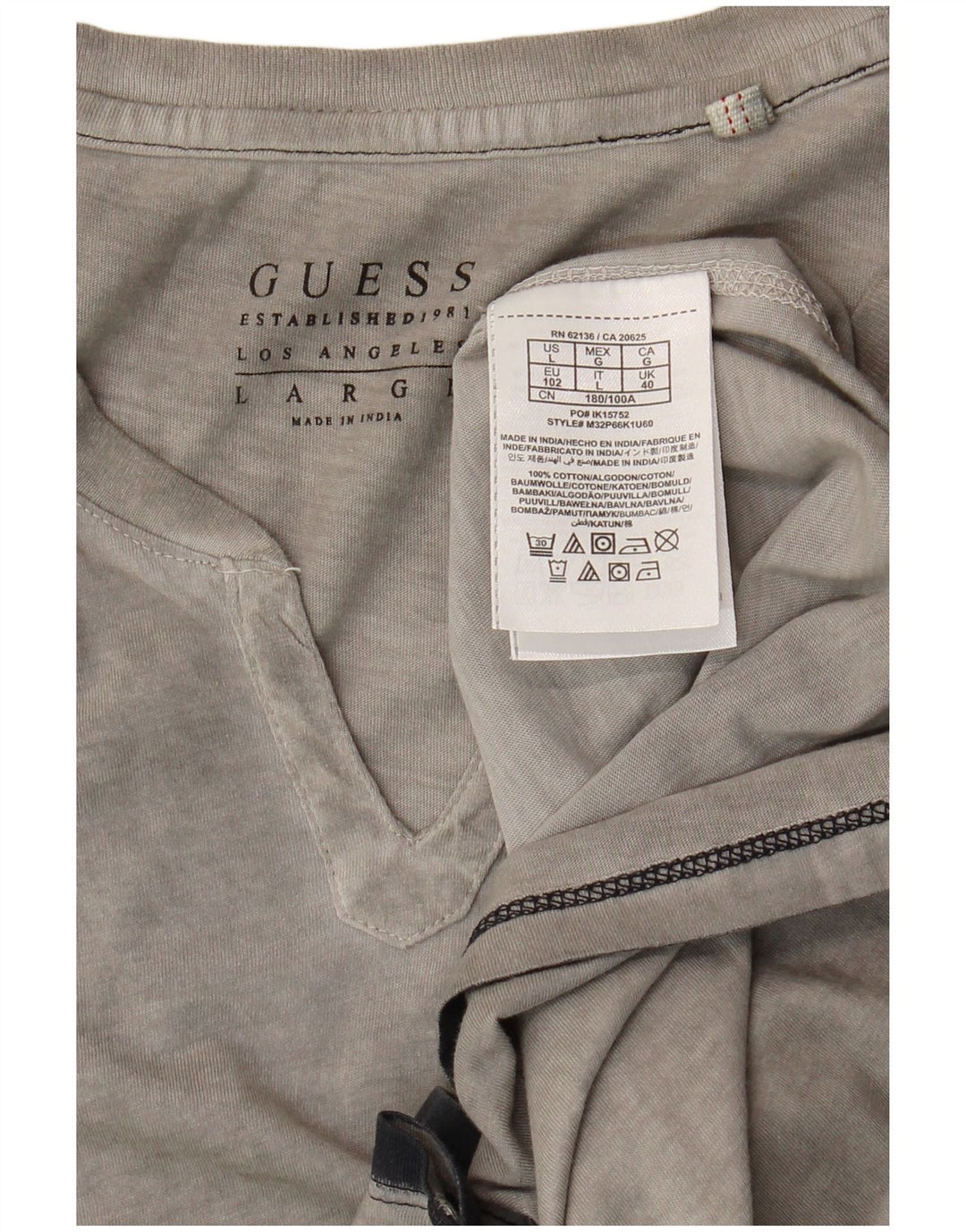 Мужская футболка Guess, большой серый хлопок