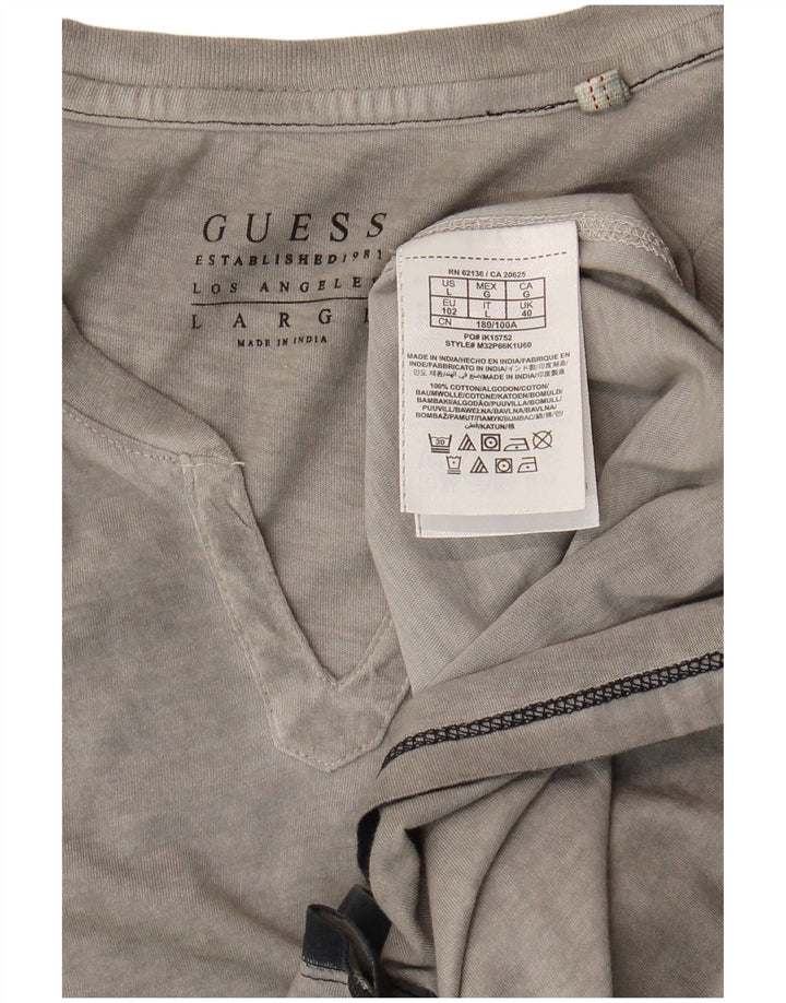 Мужская футболка Guess, большой серый хлопок