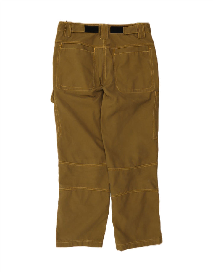 VINTAGE Mens Straight Cargo Trousers Small W32 L26 Khaki Polyester Vintage Vintage and Second-Hand Vintage from Messina Hembry 