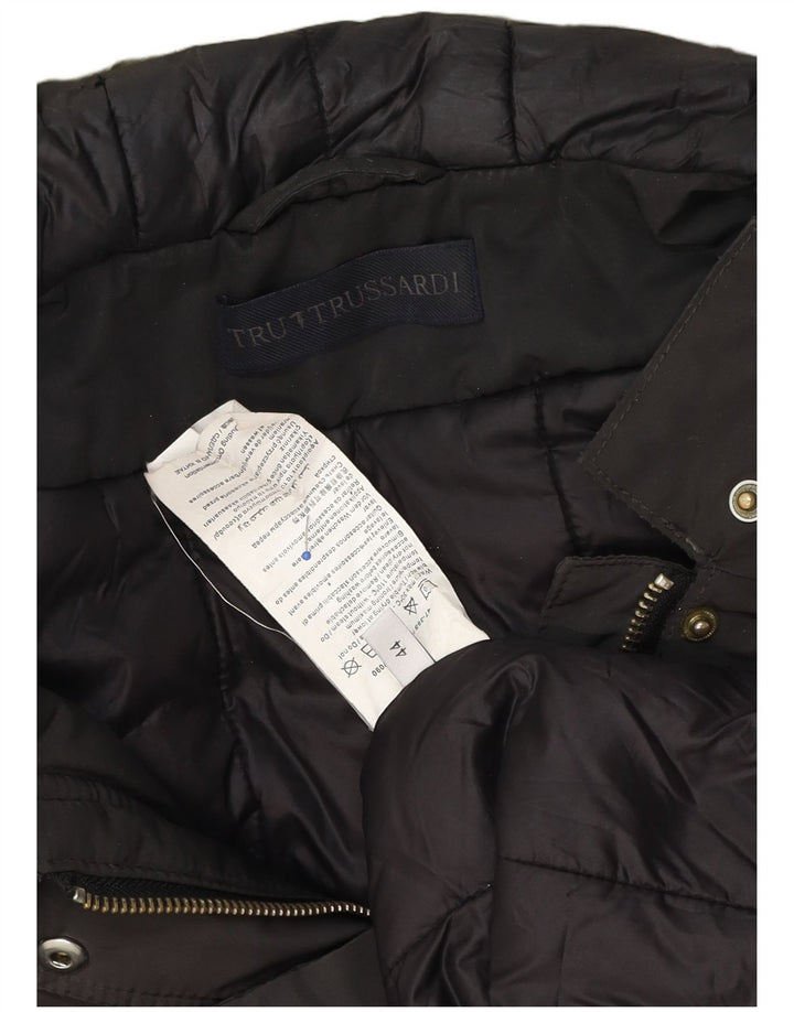 Trussardi Женский пуховик оверсайз с капюшоном IT 44 Средний Коричневый Нейлон