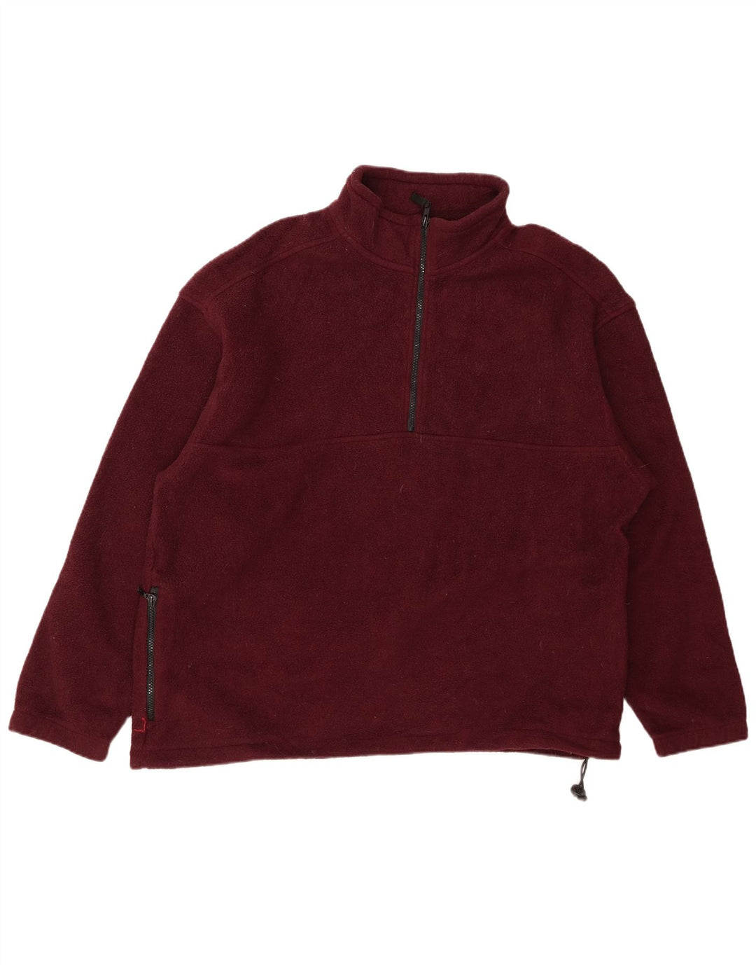 Мужской флисовый джемпер с воротником на молнии Eddie Bauer, большой бордовый, полиэстер