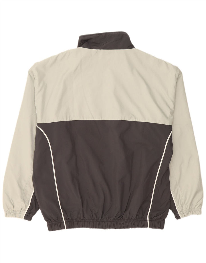 Мужской спортивный костюм свободного покроя Reebok, верхняя куртка среднего серого цвета с цветными блоками