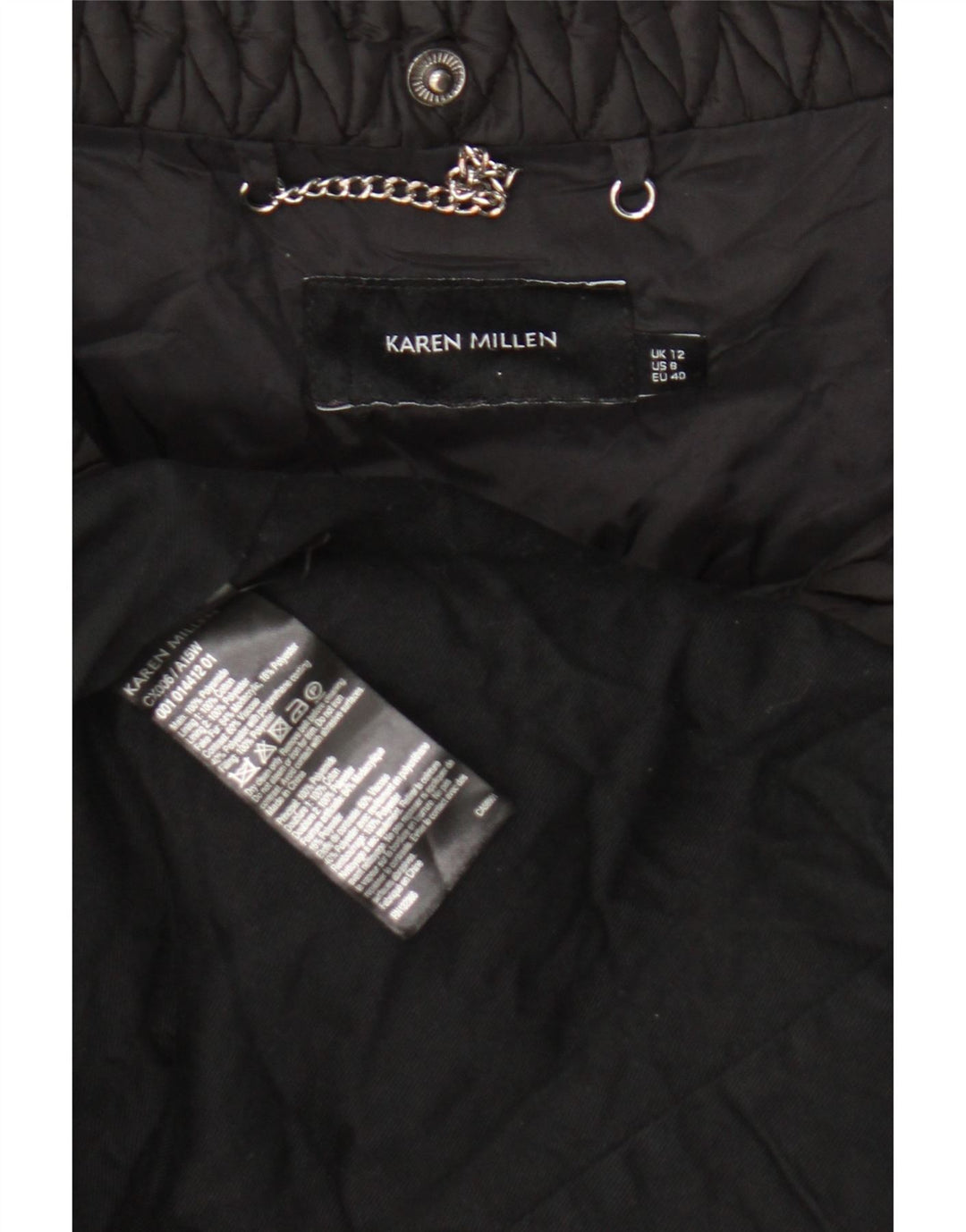 Женское стеганое пальто Karen Millen UK 12, средний черный, полиамид