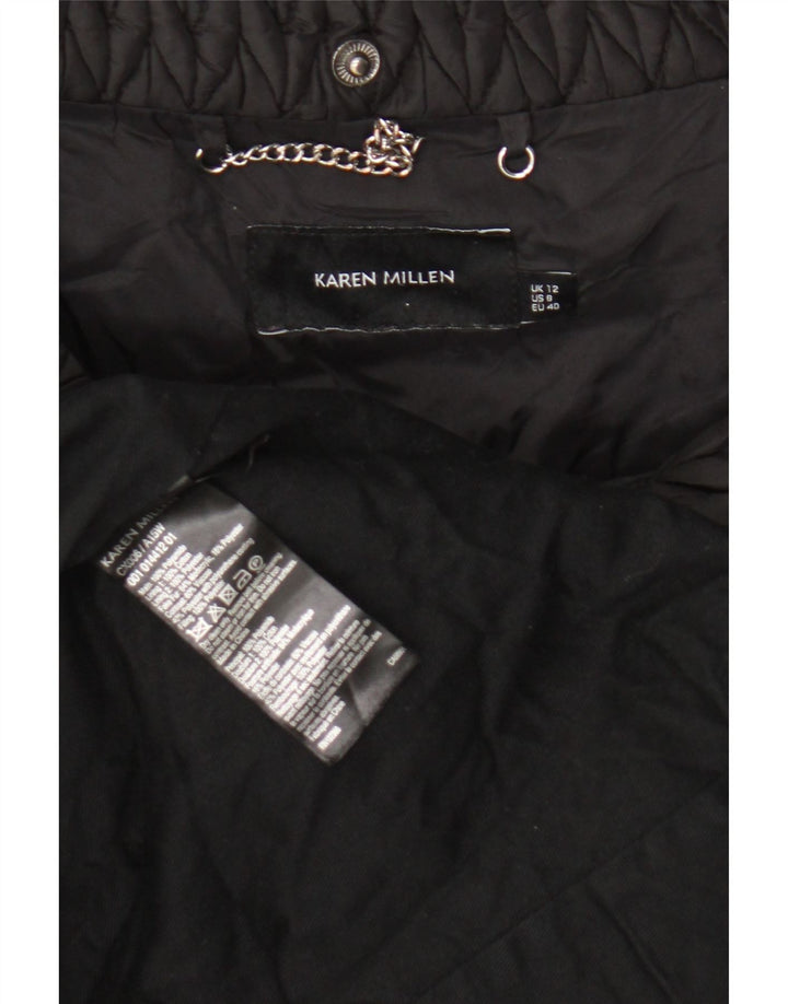 Женское стеганое пальто Karen Millen UK 12, средний черный, полиамид