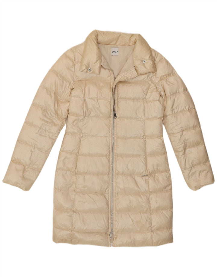 Liu Jo Женское стеганое пальто IT 38 XS Off White Полиамид