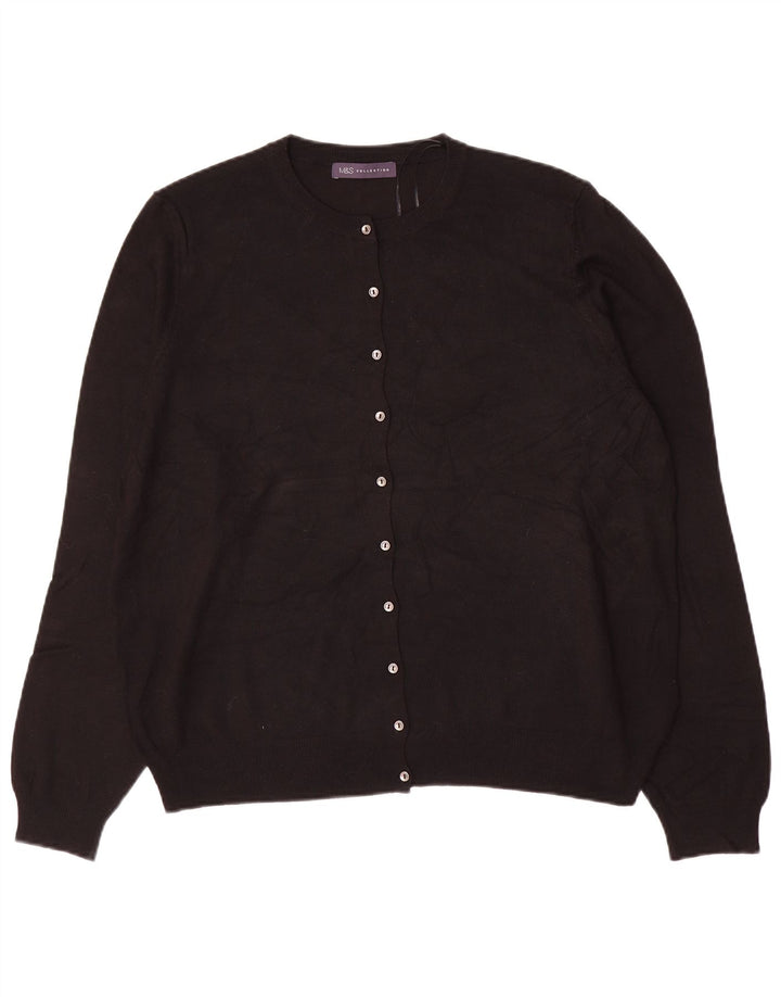 Женский кардиган MARKS & SPENCER UK 20 2XL, черный вискоза