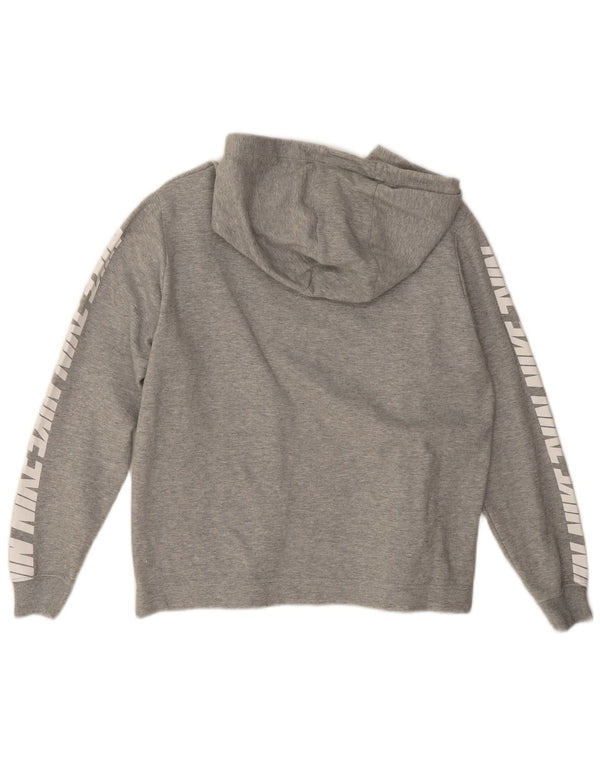 Женский джемпер с капюшоном Nike Oversized с рисунком UK 14, хлопок среднего серого цвета