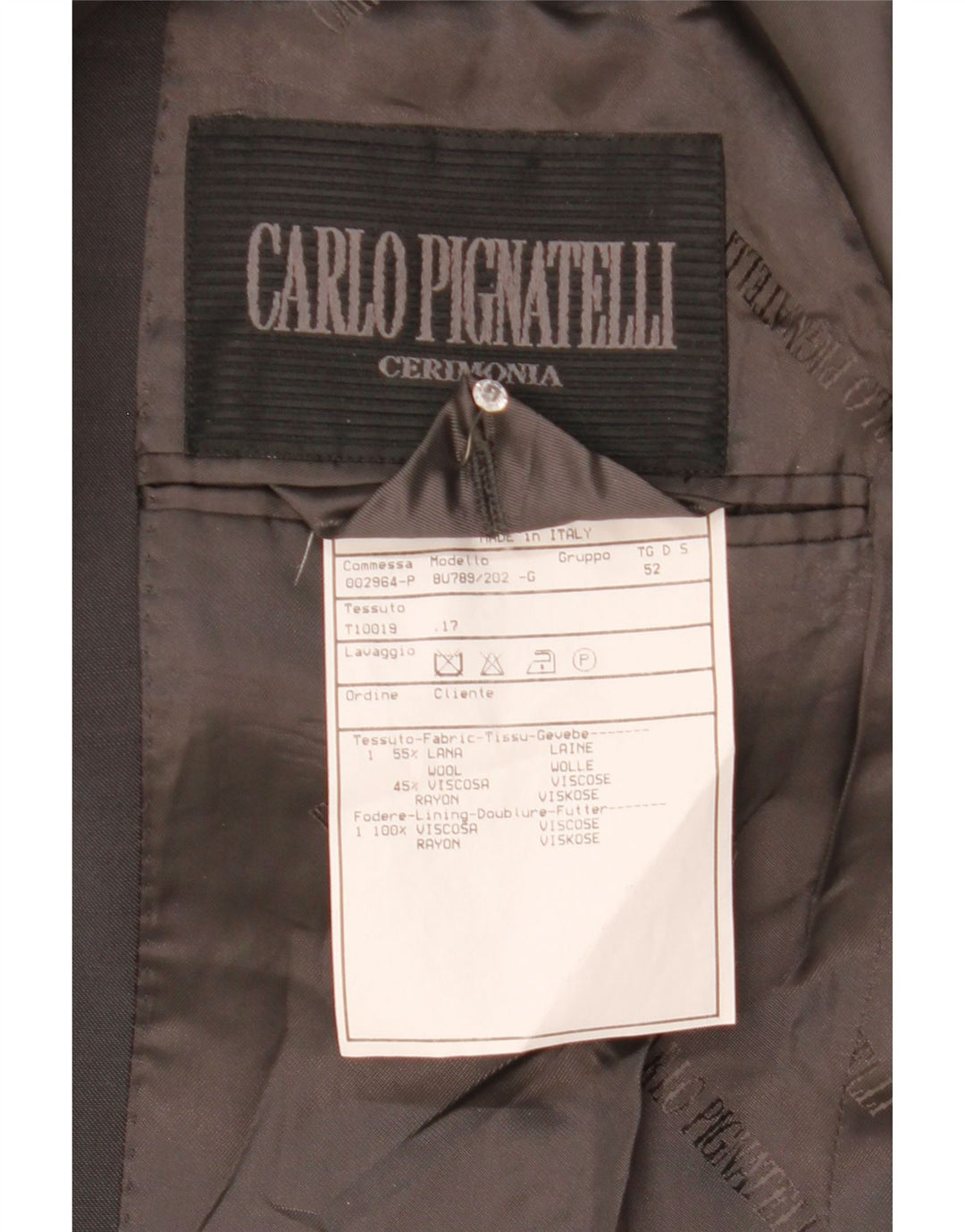 CARLO PIGNATELLI Мужской пиджак на 3 пуговицах IT 52 XL Серый Шерстяной