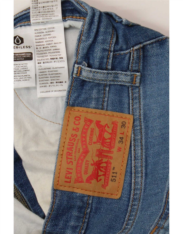 Мужские джинсы Levi's Slim 511 W34 L30 синие, хлопок