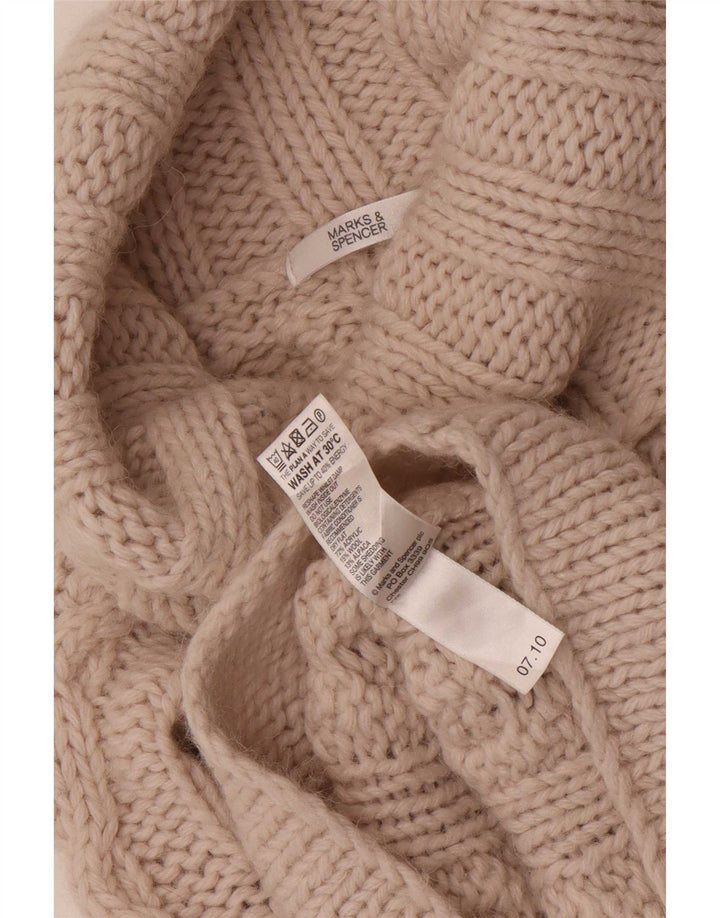 Женский джемпер с высоким воротником Marks & Spencer, Великобритания, 10, маленький, бежевый, акрил