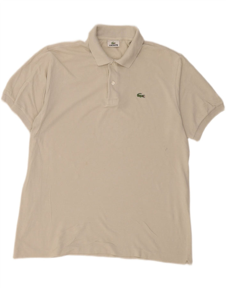 LACOSTE Mens Polo Shirt Size 5 Large Grey Cotton