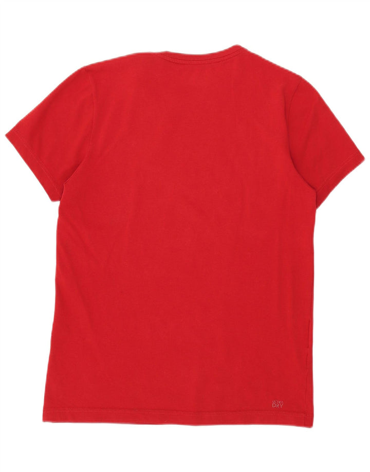 Lacoste Мужская футболка с рисунком, размер 3, маленькая, красный хлопок