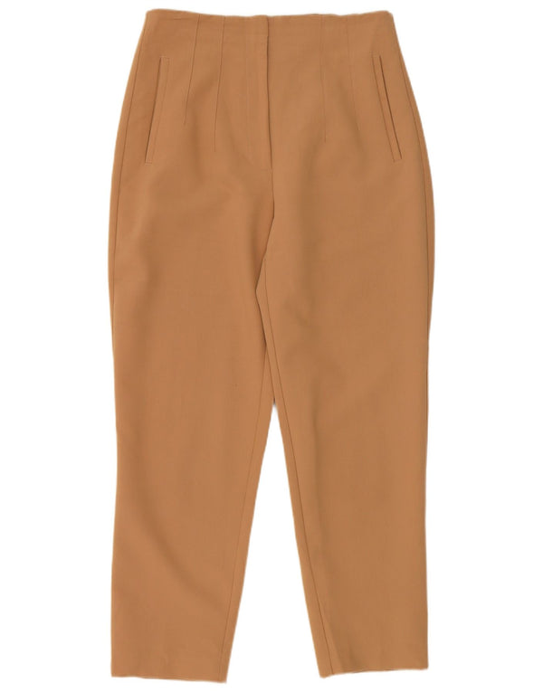 Женские узкие укороченные брюки Zara Medium W28 L26, бежевый полиэстер