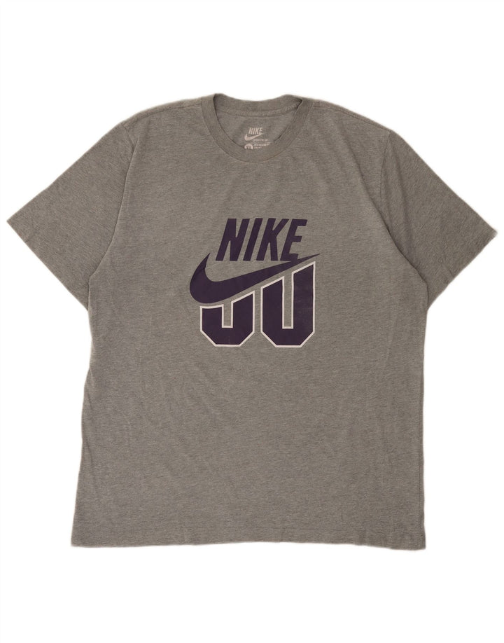 Мужская футболка с рисунком Nike Top XL, серый хлопок с крапинками