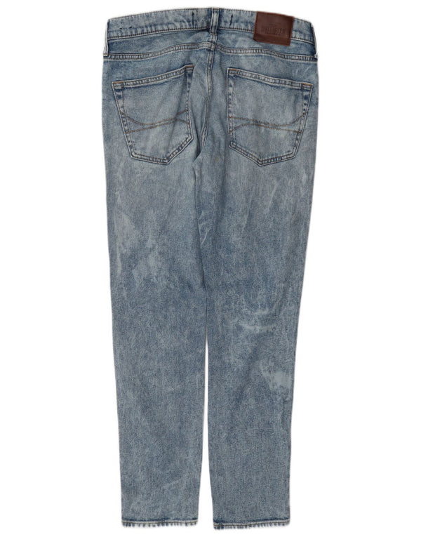 Женские потертые суперскинни Hollister W32 L30, синий хлопок