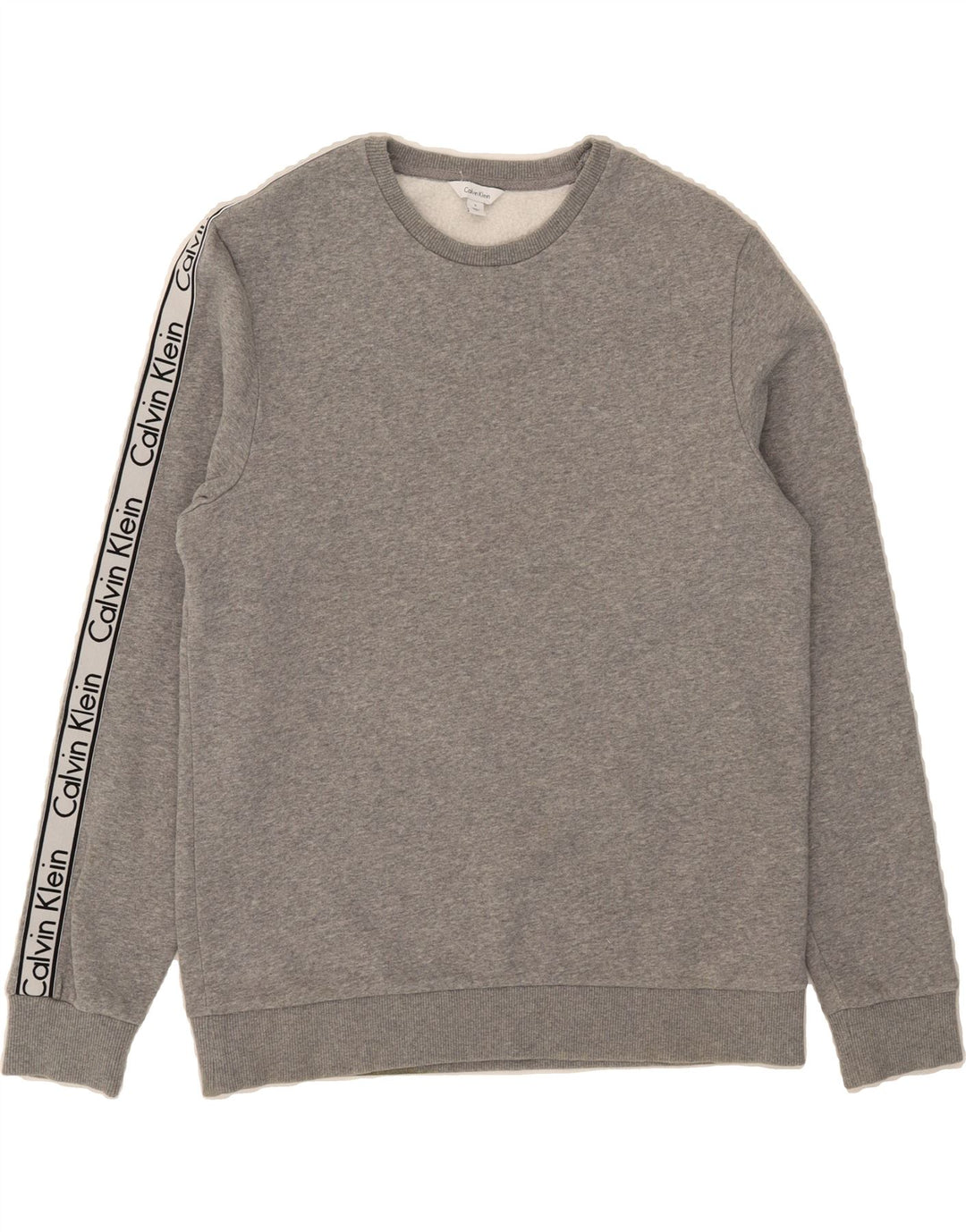 CALVIN KLEIN Mens Graphic Sweatshirt Jumper Small Grey Cotton Vintage Calvin Klein and Second-Hand Calvin Klein from Messina Hembry 