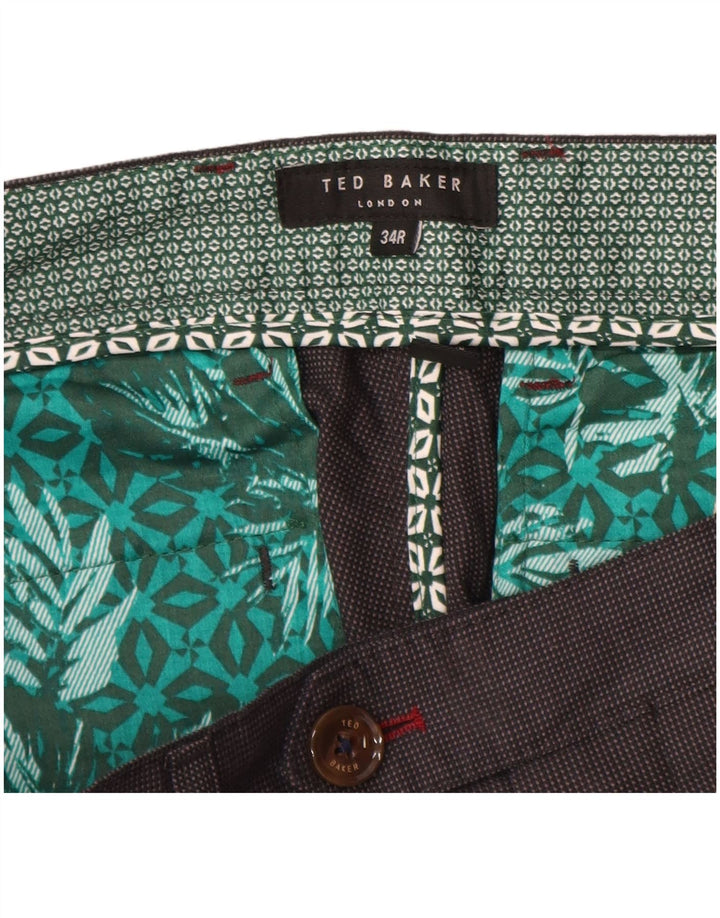 Мужские узкие брюки Ted Baker W34 L32 Серые хлопковые