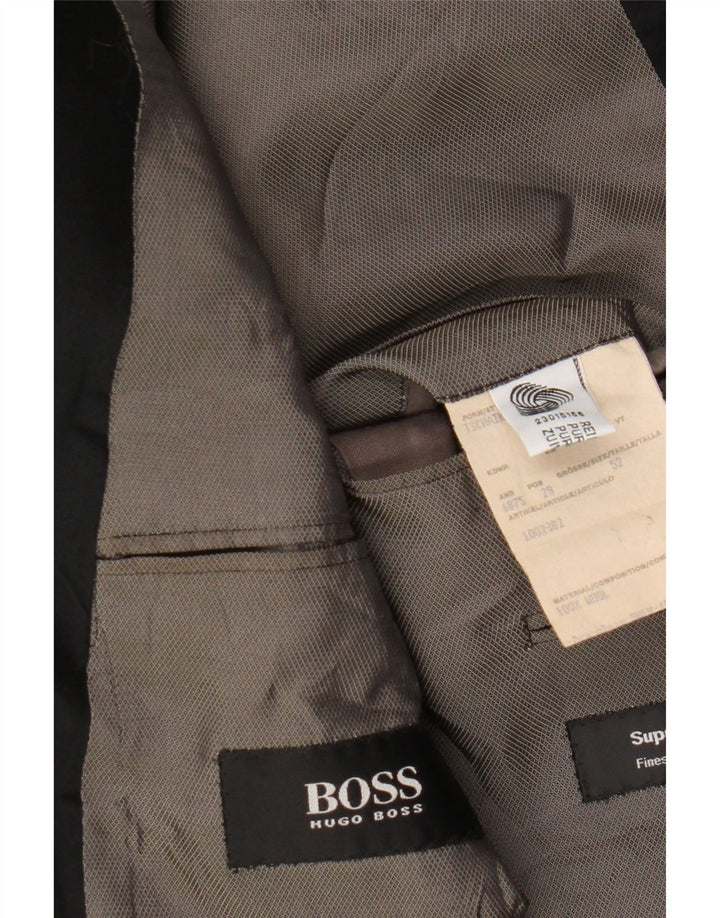 Мужской пиджак на 1 пуговице Hugo Boss IT 52 XL, черная шерсть