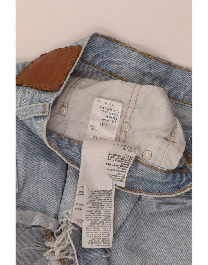 Женские джинсовые шорты Levi's с потертостями, маленькие, синие, хлопок, W27