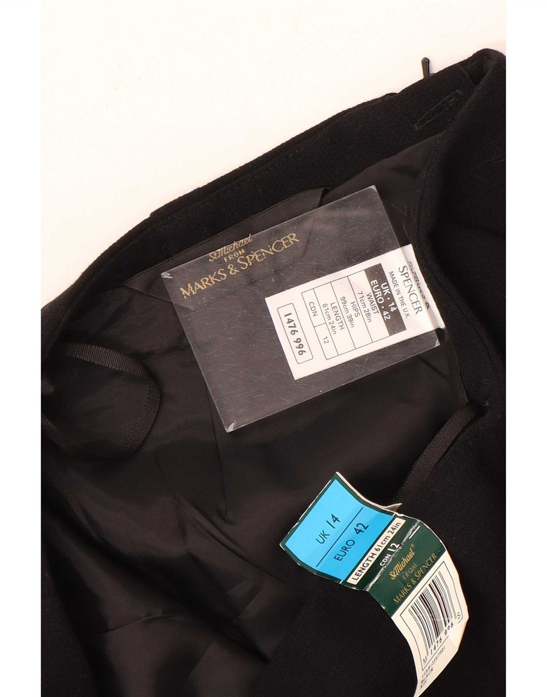 Женская юбка-карандаш Marks & Spencer UK 14 Medium W28 Черная вискоза