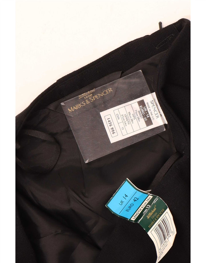Женская юбка-карандаш Marks & Spencer UK 14 Medium W28 Черная вискоза