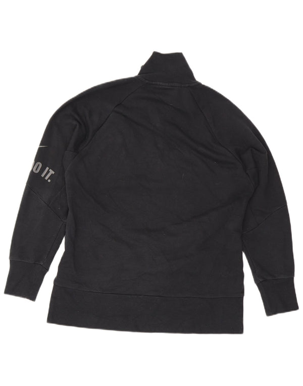 Женский джемпер с воротником на молнии с графическим рисунком Nike Dri Fit UK 6 XS, черный хлопок