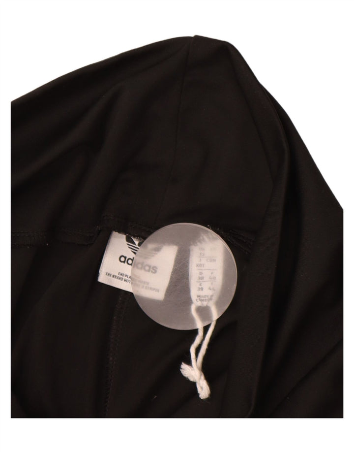 Женские леггинсы с рисунком ADIDAS UK 12, средний черный полиэстер