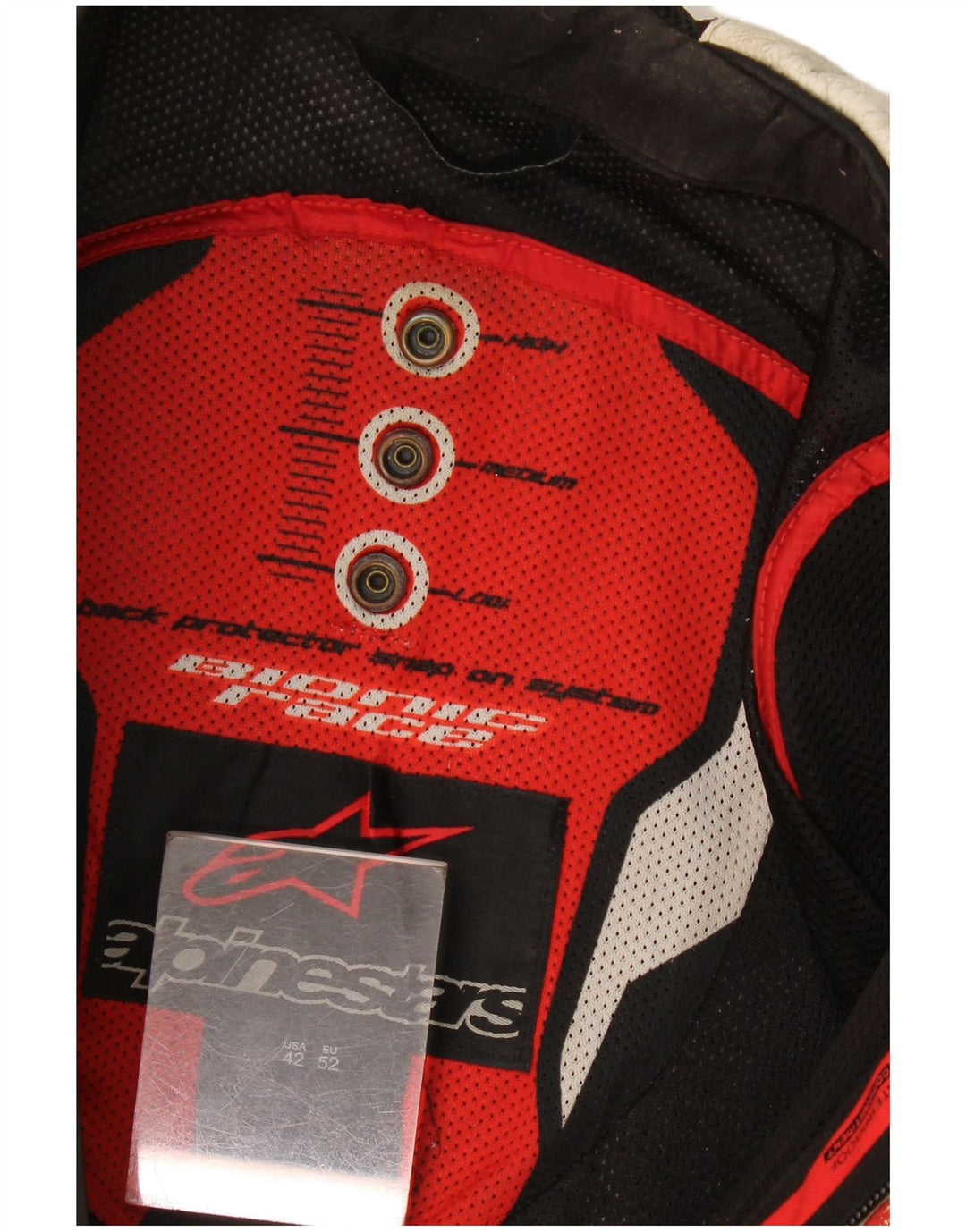 Мужская куртка-гонщик Alpinestars с графическим рисунком, размер 52, большая белая с цветными блоками